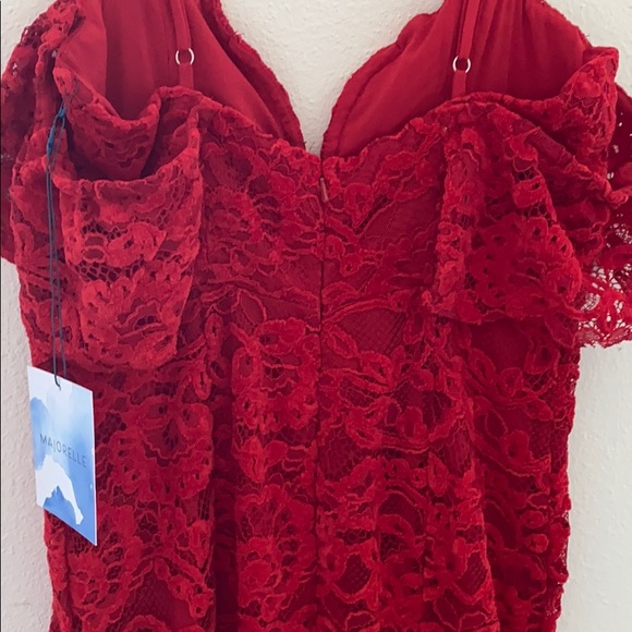 Majorelle Angelique Red Lace Gown Maxi Dress - Picture 6 of 8